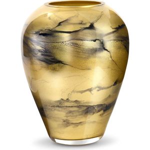 Terroso - Vaas Goud, Glas Marmer, Elegante, Hoogte 27 cm