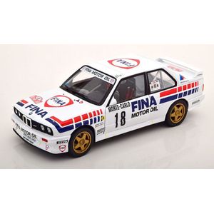 Het 1:18 Diecast model van de BMW M3 Fina #18 van de Rally MonteCarlo van 1989. De rijders waren M. Duez en A. Lopes. De fabrikant van het schaalmodel is Solido.Dit model is alleen online beschikbaar