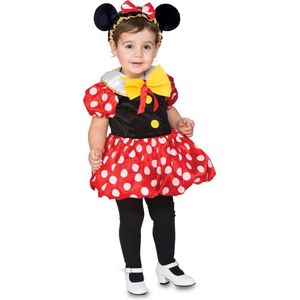 Witbaard Verkleedjurk Minnie Mouse Rood/wit 2-delig Mt 92/104