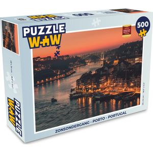 Puzzel Zonsondergang - Porto - Portugal - Legpuzzel - Puzzel 500 stukjes