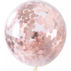 Confetti ballonnen transparant Rosé Goud 10 stuks