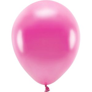 100x Fuchsia roze ballonnen 26 cm eco/biologisch afbreekbaar - Milieuvriendelijke ballonnen - Feestversiering/feestdecoratie - Fuchsia roze thema - Themafeest versiering