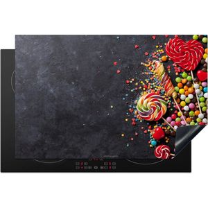 KitchenYeah® Inductie beschermer 80x52 cm - Snoep - Kleurrijk - Lolly - Afdekplaat voor kookplaat - Inductieplaat mat - Beschermingsmat - Beschermplaat - Keuken bescherm decoratie - Afdek kookplaten