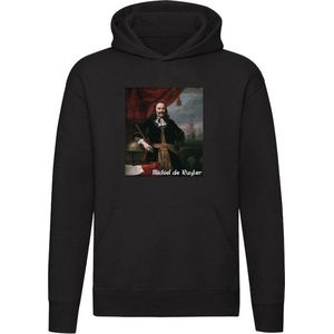 Zeeheld Michiel de Ruyter | Nederland | admiraal | geschiedenis | Gouden Eeuw | zeeoorlog | Unisex | Trui | Hoodie | Sweater | Capuchon | Zwart