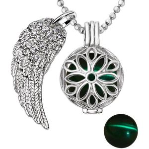 Quiges Engelenroeper 18mm Bolhouder met Ketting 90cm en Bolletje - Dames - Zilverkleurig Bloem - EBS18100