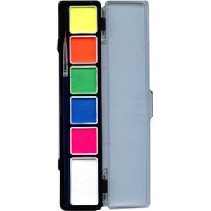 Neon schminkpalet - 6 kleuren - Neonkleurige schmink palet