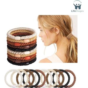 LifeStages - Knekkie Haarelastiek - Elastische Haarbanden Voor Meisjes - Geen Trekken Of Schade - Metaalvrije - Elastische Haarbanden