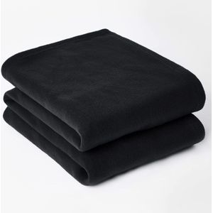 Grote warme Polar Fleece gooien over zachte slaapbank deken sprei, effen zwart - 150 x 200 cm