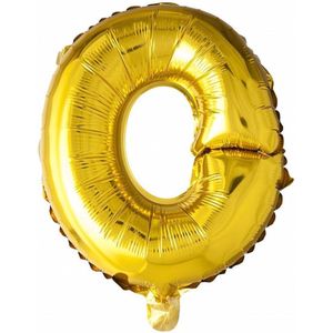 Folie Ballon Letter O Goud 41cm met Rietje