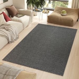 Tapiso Nizza Vloerkleed Grijs Laagpolig Antislip Waasbaar Tapijt Maat- 300x400