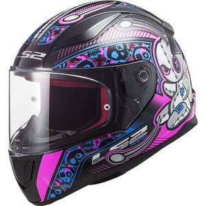 LS2 FF353 Rapid Mini Voodoo Zwart Fluo Roze Integraalhelm - Maat S - Helm