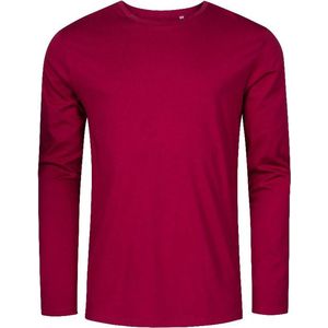 Donker Rood t-shirt lange mouwen en ronde hals merk Promodoro maat XXL