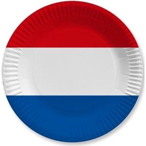 Holland rood wit blauw wegwerp bordjes 10 stuks - Holland/ Koningsdag thema versiering