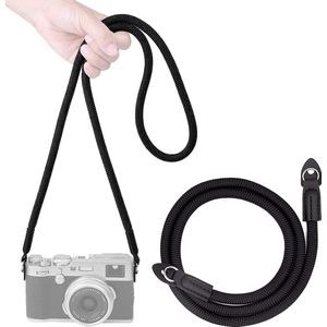 YONO Camera Riem Nylon voor Compact Camera en Systeemcamera - Vintage Schouder Strap geschikt voor Canon / Nikon / Sony / Panasonic - Zwart