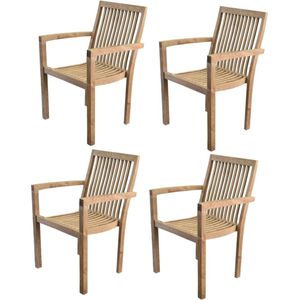 Montana dining tuinstoel teak set van 4