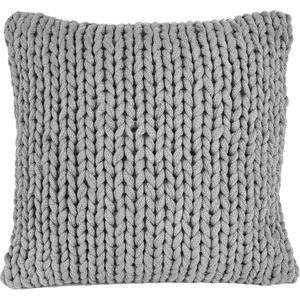 Marlin grof gebreid kussensloop - 50x50 cm - lichtgrijs - 100% katoen - Oeko-Tex - gezellig - modieus binnenkussen 40x40