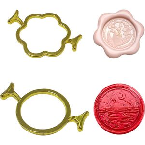 Metalen Waszegelvorm Pruimenbloesem Ronde Vorm - Set van 2 - Envelop-Wenskaart - Zegelwasvorm .