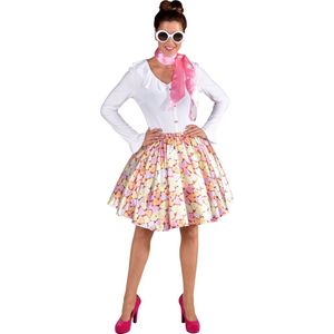 Magic By Freddy's - Rock & Roll Kostuum - Roze Snoep Hartjes Sweet Heart Rok Vrouw - Roze - Small / Medium - Carnavalskleding - Verkleedkleding