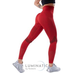 Sportlegging Dames - Fitness Legging - Yoga Legging - High Waist Sport Legging - Anti Cellulite - Shapewear Dames - Push Up - Butt Lifter - Sportkleding Dames - Booty | Luminatic® | Rood | XS