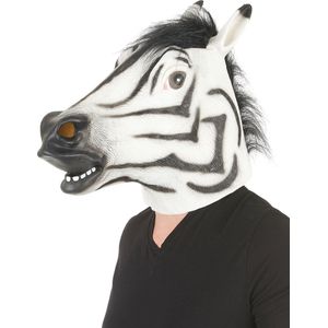 Zebra latex masker voor volwassenen - Verkleedmasker