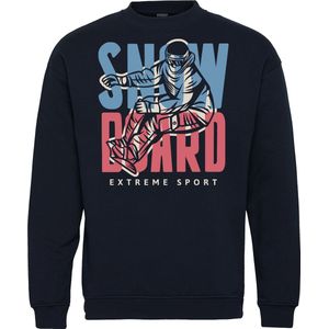 Sweater Snowboard Extreme Sport | Apres Ski Verkleedkleren | Fout Skipak | Apres Ski Outfit | Navy | maat 128/140