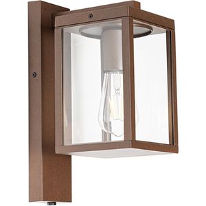 QAZQA charlois - Industriele Buitenlamp voor buiten - 1 lichts - D 21.5 cm - Roestbruin - Industrieel - Buitenverlichting