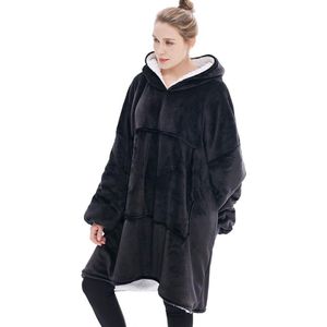 Hoodiedeken, Sherpa Extra Grote Fleecehoodie, / ochtendjas, Comfort Badjas voor dames en heren, wollig, Winter deken - Fleece dekentje - Hoodie Blanket