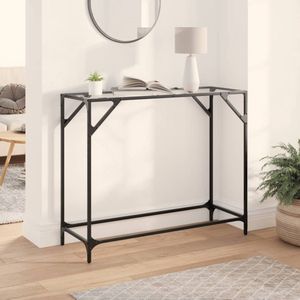 vidaXL Wandtafel - Glazen blad - 98x35x81 cm - Staal Wandtafel - Wandtafels - Bijzettafel - Console Tafel