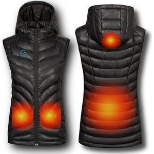 GLØDE Elektrische Verwarmde Kleding Jas Bodywarmer Vest Zwart Dames Maat S Incl. Powerbank