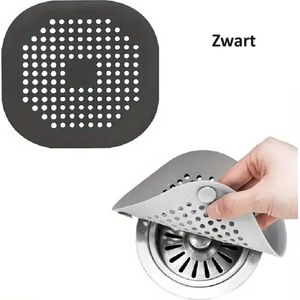 Luxe Doucheput Matje Met Zuignappen I Gootsteenfilter I Afvoerplug I Afvoerputje I Douchebak I Haarstopper I 14 CM Diameter I Siliconen I Zwart