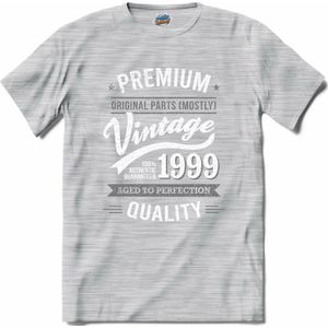 Vintage Legend Sinds 1999 - verjaardag en feest cadeau - Kado tip - T-Shirt - Unisex - Donker Grijs - Gemêleerd - Maat 4XL