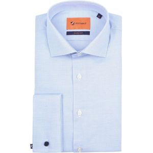 Suitable - Overhemd Fijne Ruit Lichtblauw DM22-01 - Heren - Maat 39 - Slim-fit
