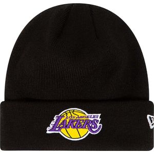 New Era Essential Cuff Beanie Los Angeles Lakers Hat 60348856, Mannen, Zwart, Muts, maat: One size