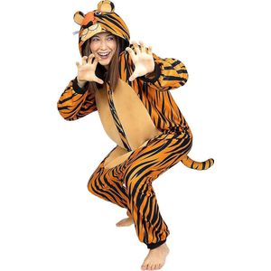 FUNIDELIA Onesie tijger kostuum voor vrouwen en mannen - Maat: S - M