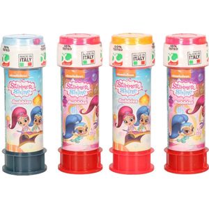 6x Shimmer and Shine bellenblaas flesjes met spelletje 60 ml voor kinderen - Uitdeelspeelgoed - Grabbelton speelgoed