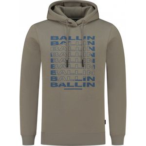 Ballin Amsterdam - Heren Slim fit Sweaters Hoodie LS - Taupe - Maat S