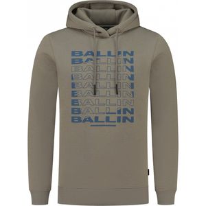 Ballin Amsterdam - Heren Slim fit Sweaters Hoodie LS - Taupe - Maat M