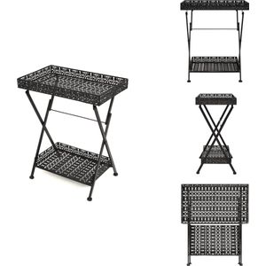 vidaXL Bijzettafel - Bijzettafels - Salontafel - Salontafels - Theetafel vintage stijl inklapbaar 58x35x72 cm metaal zwart