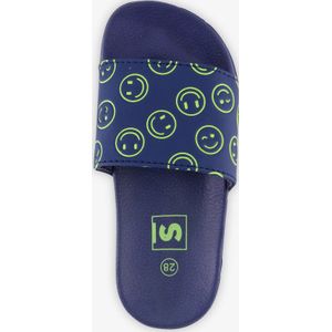 Kinder badslippers blauw met smiley - Maat 28