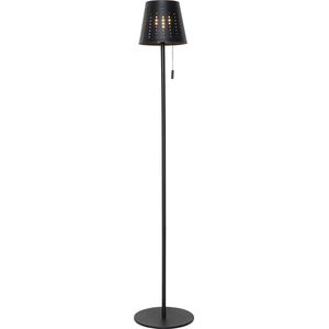 QAZQA ferre - Moderne Dimbare LED Draadloze Oplaadbare Vloerlamp USB | Staande Lamp met Dimmer met Solar | Zonne energie - 1 lichts - H 94 cm - Zwart - Buitenverlichting