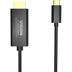 Vision - Professional - TC-2MUSBCHDMI-BL - 2 meter - USB C naar HDMI Type A - (Standaard) Zwart