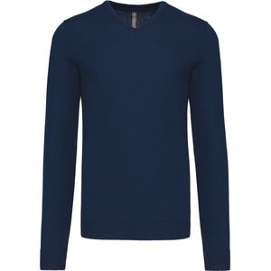 Pullover/Cardigan Heren XXL Kariban V-hals Lange mouw Navy 50% Katoen, 50% Acryl