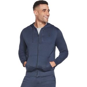 Skechers Go Knite Pique Full Zip Hoodie M3JA154-NVY, Mannen, Marineblauw, Sweatshirt, maat: L