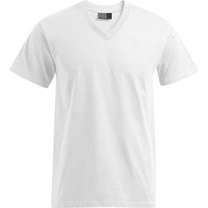 Herenshirt 'Premium V-neck' met korte mouwen White - 5XL