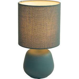 Luxus Tafellamp Amsterdam - Blauw - H28xØ15 - Fitting E14 - Keramiek - Handgemaakt - Tafellamp slaapkamer - Tafellamp woonkamer - Bureaulamp