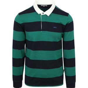 McGregor Rugbyshirt Streep Navy Groen - Maat 3XL - Heren - Rugby Poloshirts