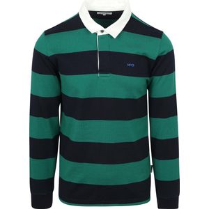 McGregor Rugbyshirt Streep Navy Groen - Maat XL - Heren - Rugby Poloshirts