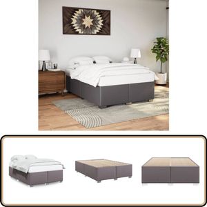 vidaXL Bedframe kunstleer grijs 160x200 cm