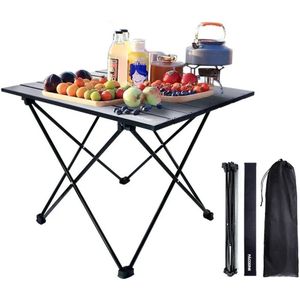 Venori Campingtafel - Campingtafel inklapbaar - Stevig en stabiel - Lichtgewicht - 68x47x40 - Met draagtas - Makkelijk mee te nemen - Zwart