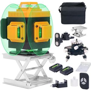 360° Zelfnivellerende Laser Level met 2 Vertikale en 2 Horizontale Lijnen – Groene Laser met Magnetische Basis
